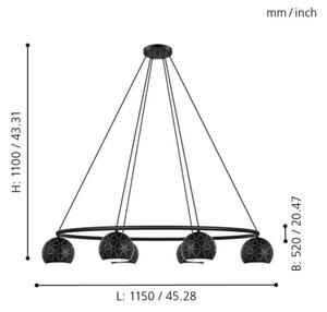 Eglo 98456 - Lustr na lanku CANTALLOPS 6xE14/40W/230V