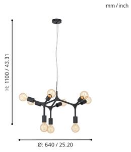 Eglo 98346 - Lustr na lanku BOCADELLA 9xE27/60W/230V