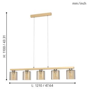 Eglo 901292 - Lustr na lanku CASTRALVO 5xE27/28W/230V