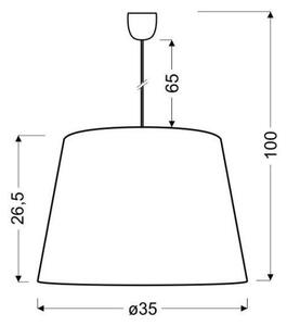 Lustr na lanku PLATINO 1xE27/60W/230V