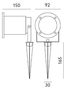 LED Venkovní svítidlo BLAKE 2 GU10/6W/230V IP65