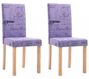 Jídelní židle 2 ks látka / dřevo Dekorhome Vínová