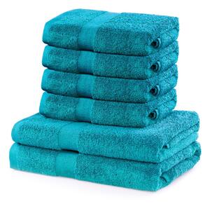 Sada 2 osušek a 4 ručníků DecoKing Ginna modré