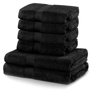 Sada 2 osušek a 4 ručníků DecoKing Ginna černé