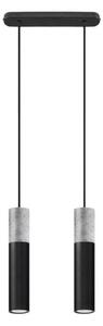 Sollux SL.0651 - Lustr na lanku BORGIO 2xGU10/40W/230V beton/kov černá
