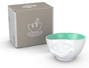 Porcelánová miska Tassen 58products | Šťastná, tyrkysová uvnitř