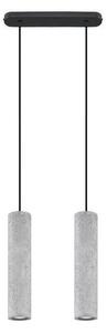 Sollux SL.0654 - Lustr na lanku LUVO 2xGU10/40W/230V beton/černá