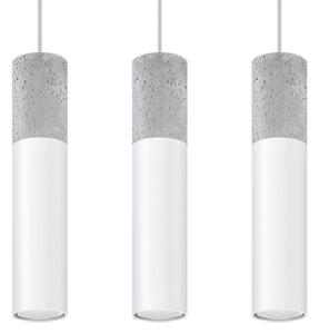Sollux SL.0649 - Lustr na lanku BORGIO 3xGU10/40W/230V beton/kov bílá