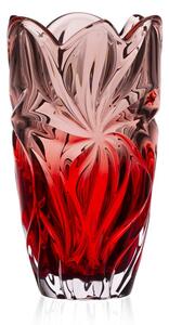 KŘISTÁLOVÁ VÁZA BOHEMIA FLORA RED PINK 280 MM