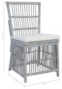 Jídelní židle 4 ks šedý ratan Dekorhome