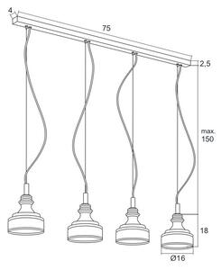 Argon 1650 - LED Lustr na lanku TULUZA 4xLED/5W/230V
