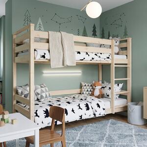 Patrová postel Hugísek 2v1 Velikost spací plochy: 160x80, Barva: přírodní