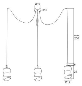Argon 1357 - LED Lustr na lanku GARDA 3xLED/5W/230V