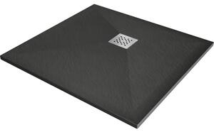 Mexen Stone+ kompozitní čtvercový sprchový kout 70 x 70 cm, antracit - 44717070