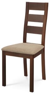 Jídelní židle masiv buk, barva ořech, látkový béžový potah BC-2603 WAL