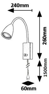 Rabalux 6719 - Nástěnné bodové svítidlo MIKA 1xGU10/25W/230V