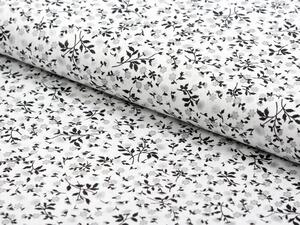 Biante Bavlněný povlak na polštář s lemem Sandra SA-096 Drobné šedé kvítí na bílém 40 x 40 cm