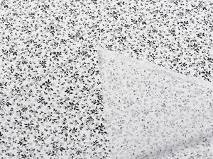 Bavlněná látka/plátno Sandra SA-096 Drobné šedé kvítí na bílém - šířka 145 cm