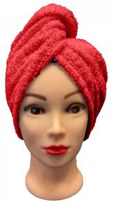 Rychleschnoucí froté Turban na vlasy červený TiaHome
