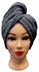 Rychleschnoucí froté Turban na vlasy černy TiaHome