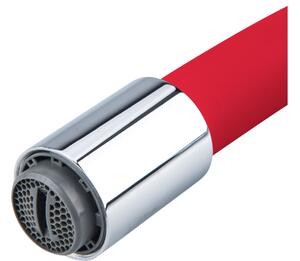 Baterie umyvadlová, stojánková s flexibilním ramínkem, 35mm, červená