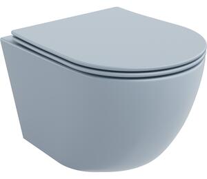 Mexen Lena WC mísa Rimless se sedátkem slim, duroplast, šedo-modrá matná - 30224069