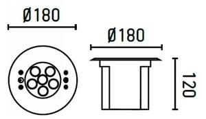FARO 70456 - LED RGB Venkovní zápustné svítidlo EDEL LED/18W/24V IP68