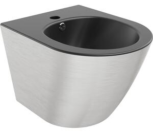 Mexen Lena bidet závěsný, černý mat/stříbrný vzor linie - 35224873