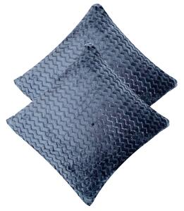 Mikroplyšový povlak na polštář 45x45 Vlnitý tvar - Tmavě šedá