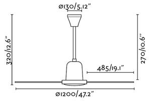 FARO 33005 - Stropní ventilátor ECO INDUS pr. 120 cm bílá