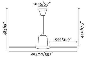 FARO 33001 - Stropní ventilátor INDUS pr. 140 cm