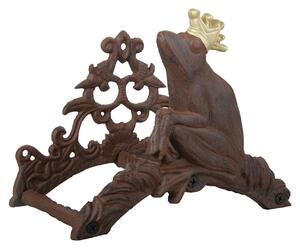 Litinový nástěnný držák na zahradní hadici Frog, 25,5x20 cm, hnědá