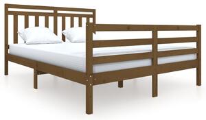 Rám postele medově hnědý masivní dřevo 160 x 200 cm