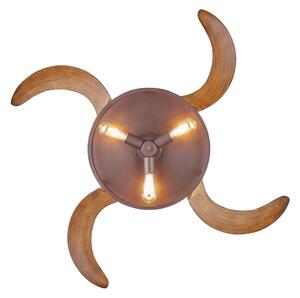FANAWAY 212925 - LED Stropní ventilátor CLASSIC 3xE27/4W/230V hnědá + DO