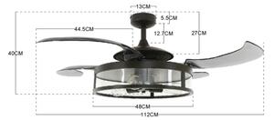 FANAWAY 212927 - LED Stropní ventilátor CLASSIC 3xE27/4W/230V černá + DO