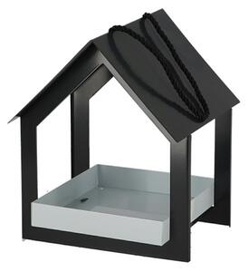 Závěsné krmítko pro ptáky Easy, 23x19x19 cm, kov, černá