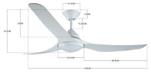 Lucci air 213096 - LED Stropní ventilátor MARINER LED/15W/230V bílá + DO