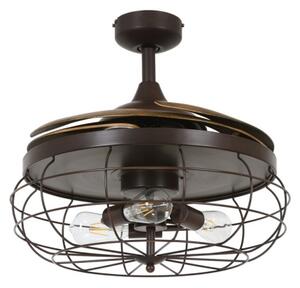FANAWAY 212921 - LED Stropní ventilátor INDUSTRI 3xE27/4W/230V hnědá + DO