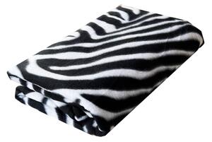 Numberoplus Deka fleecová 175x225 cm - Bílá zebra