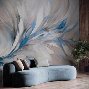 Fototapety Abstraktní malířský styl s bílými, modrými a šedými texturovanými tahy štětcem na jemném,, Fototapety abstraktní, w09552v1 : uwalls.cz