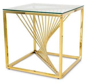 DekorStyle Konferenční stolek LAINE malý zlatý