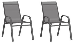Stohovatelné zahradní židle 2 ks šedé textilenová tkanina