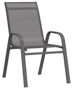 Stohovatelné zahradní židle 2 ks šedé textilenová tkanina