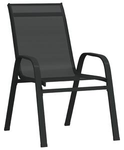 Stohovatelné zahradní židle 4 ks černé textilenová tkanina