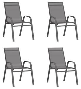 Stohovatelné zahradní židle 4 ks šedé textilenová tkanina