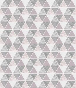 Tapety Geometrický trojúhelníkový vzor v šedých a pudrových tónech, Tapety abstraktní, a00920 : uwalls.cz