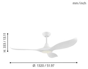 Eglo 35006 - LED Stropní ventilátor CIRALI LED/15W/230V + DO