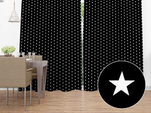 Biante Bavlněný závěs Sandra SA-021 Bílé hvězdičky na černém 150x140 cm