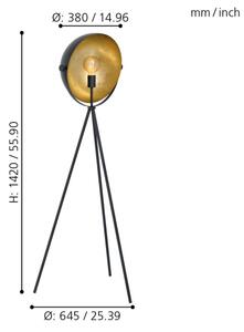 Eglo 98458 - Stojací lampa DARNIUS 1xE27/40W/230V