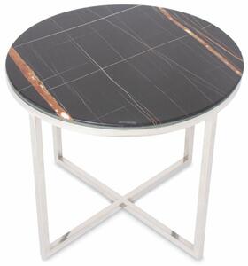 DekorStyle Konferenční stolek VERTIGO 60 cm stříbrný